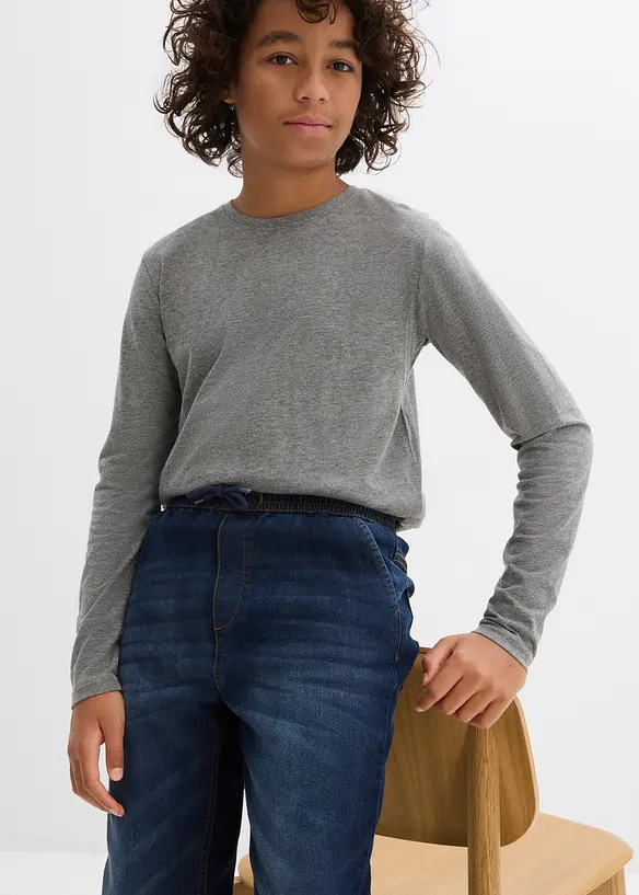 Termo džíny bez zapínání, Regular Fit, s žerzejovou podšívkou, Straight, bonprix