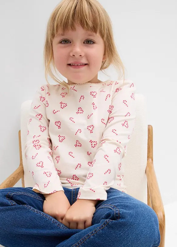 Tričko s dlouhým rukávem, z elastické směsi s organickou bavlnou, bonprix