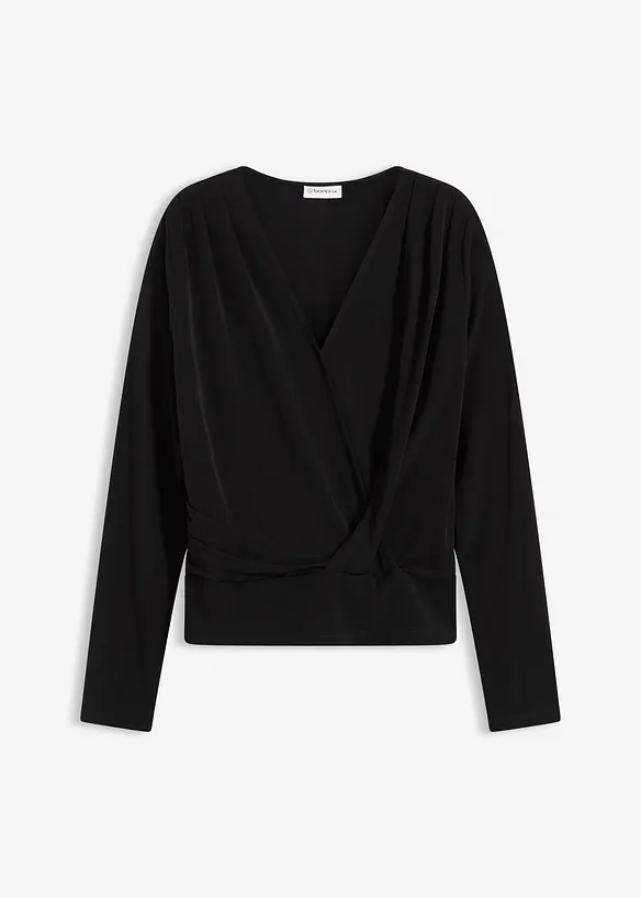 Tričko s dlouhým rukávem a s hlubokým výstřihem, bonprix