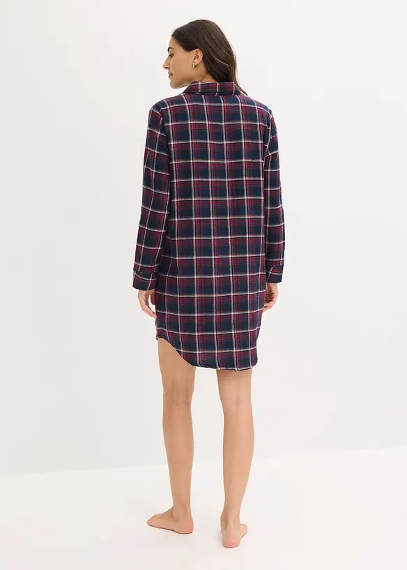 Tkaná noční košile z flanelu, s knoflíkovou lištou, bonprix