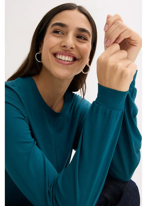 Triko s dlouhým rukávem, z měkké viskózové směsi, bonprix