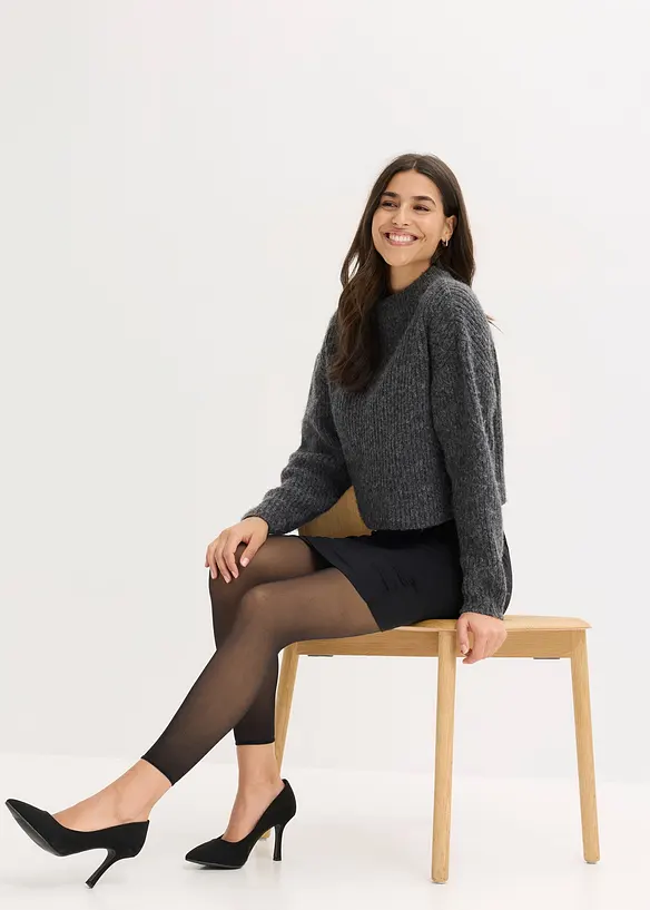 Hřejivé průsvitné legíny s regulací bříška a push-up efektem, 50 DEN, bonprix