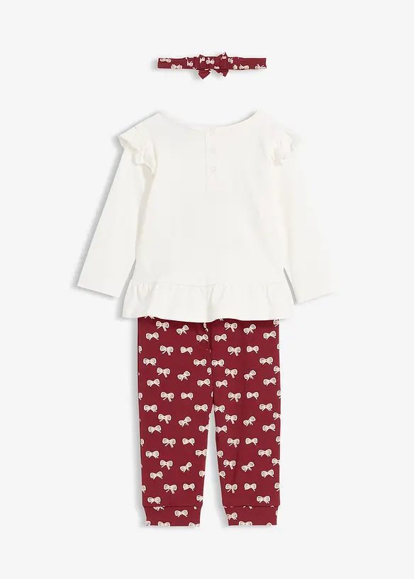 Tričko, legíny a čelenka z čisté organické bavlny (3dílná souprava), bonprix