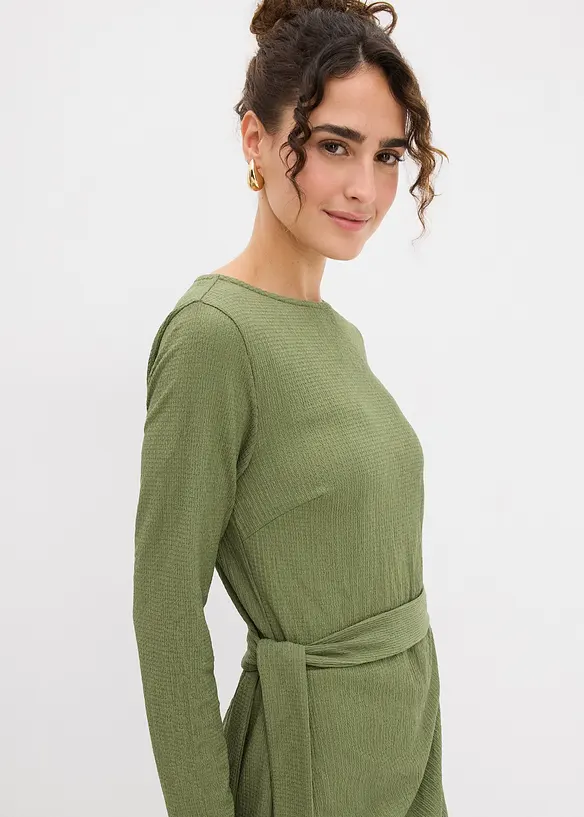 Úpletové šaty ze strukturovaného krepu, bonprix