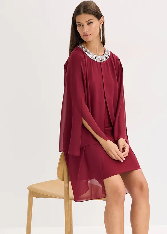 Šifonové šaty se štrasovou aplikací, bonprix
