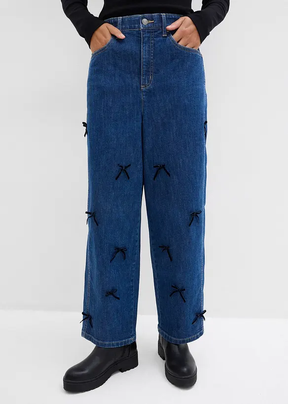 Džíny Barrel, High Waist, pohodlný pas, bonprix