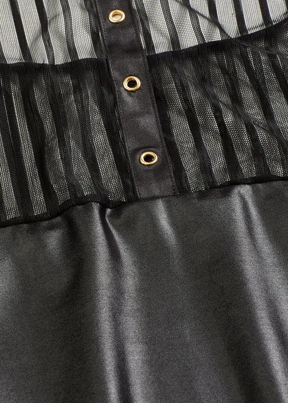 Šaty s ramínkem za krk, s mokrým vzhledem, bonprix