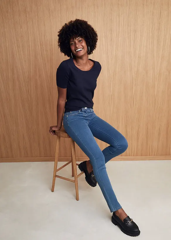 Džíny Slim Fit, Mid Waist, Super Stretch, bonprix