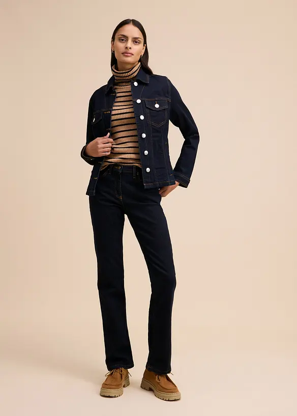 Straight džíny Mid Waist, strečové, bonprix