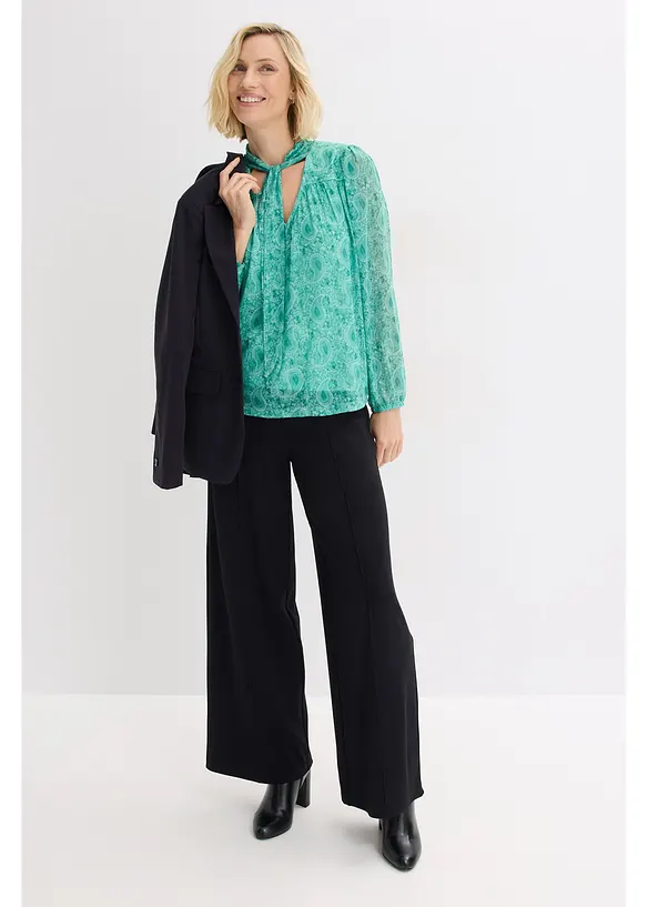 Tričko s dlouhým rukávem z jemné síťoviny, bonprix