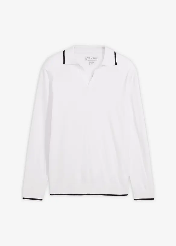 Svetr z jemné pleteniny, s kontrastními detaily, bonprix