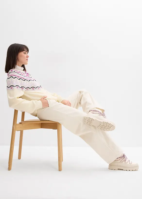 Široké manšestrové kalhoty, bonprix