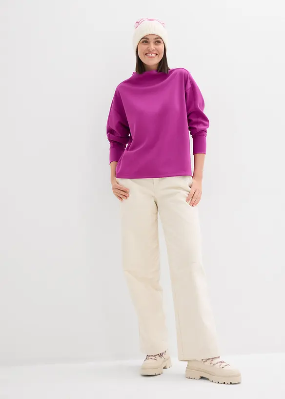 Oversize mikina z měkkého materiálu scuba, bonprix