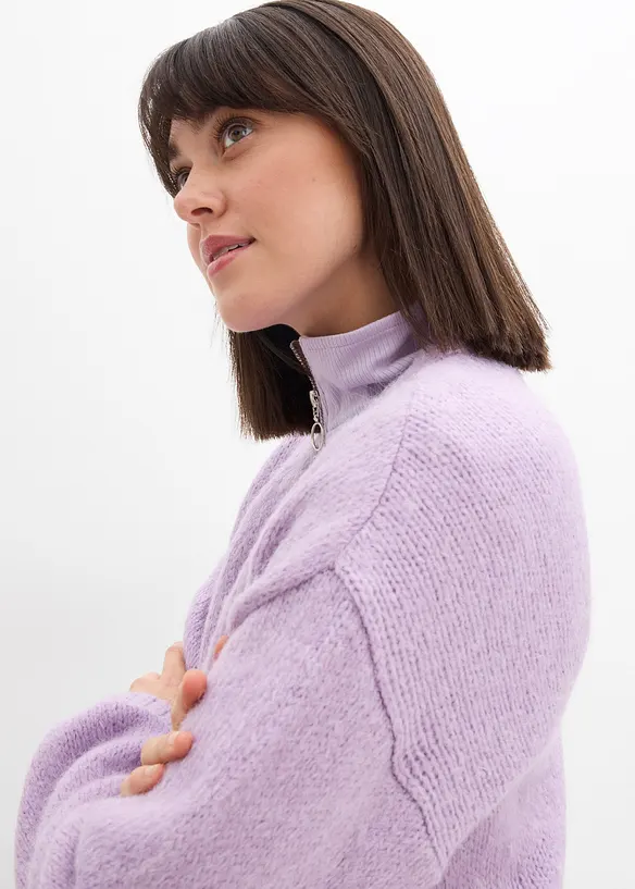 Zkrácený oversize kabátek ze silnější pleteniny, bonprix