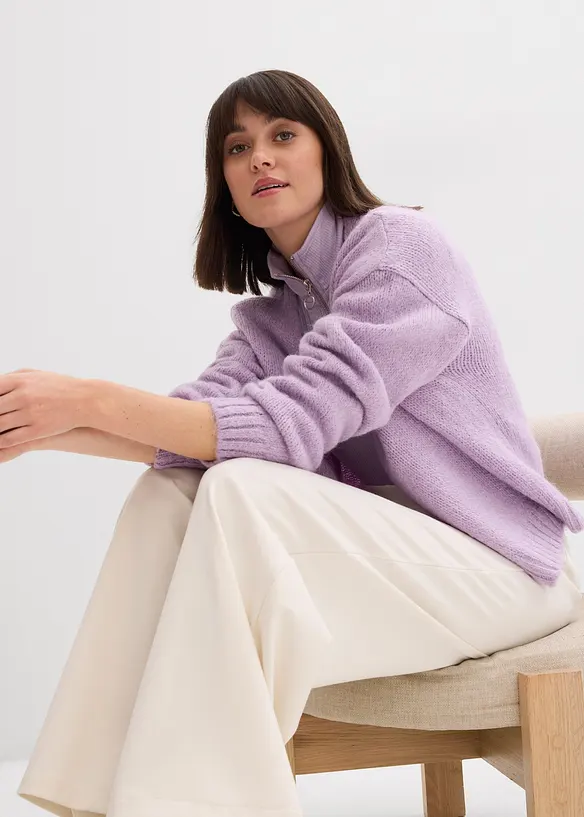 Zkrácený oversize kabátek ze silnější pleteniny, bonprix