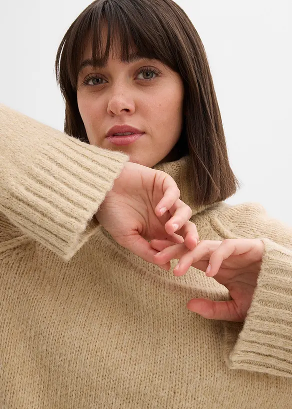 Oversize svetr ze silnější pleteniny, bonprix