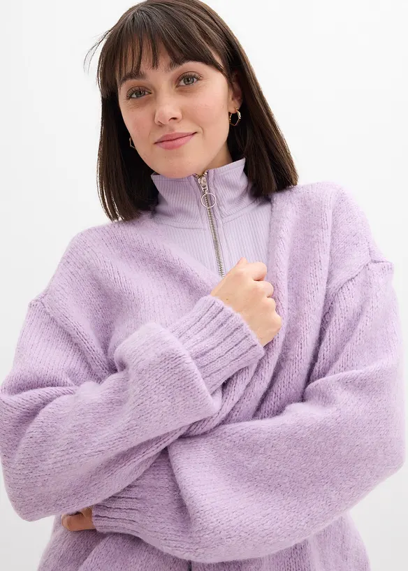 Oversize kabátek ze silnější pleteniny, bonprix