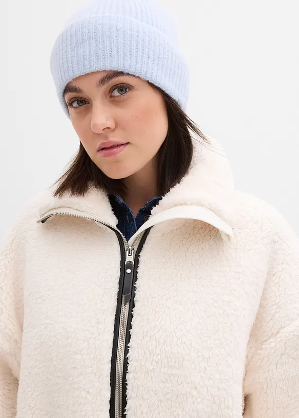 Oversize bunda z medvídkového flísu, bonprix