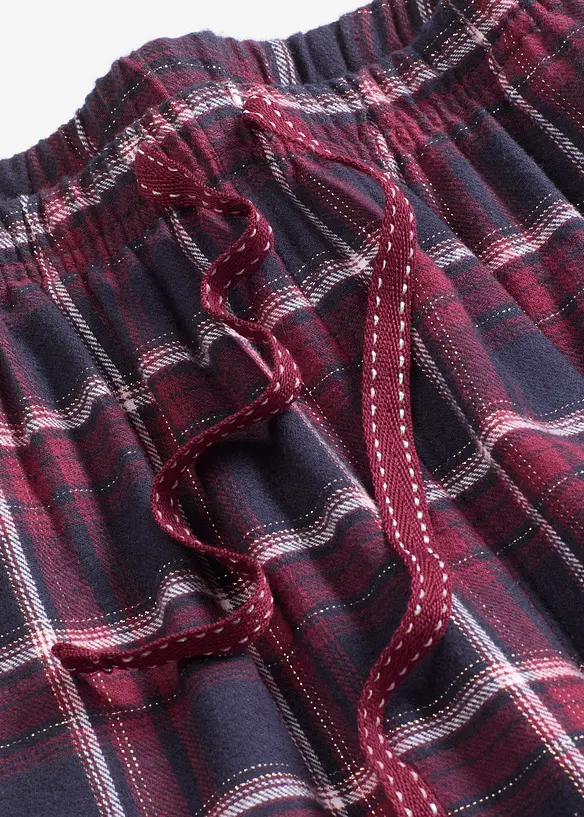 Tkané pyžamové kalhoty z flanelu, s dárkovou taškou, bonprix
