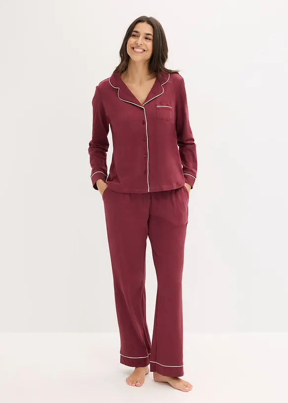Pyžamo z čisté bavlny, s knoflíkovou lištou, bonprix