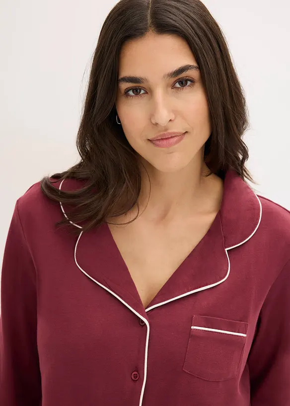 Pyžamo z čisté bavlny, s knoflíkovou lištou, bonprix