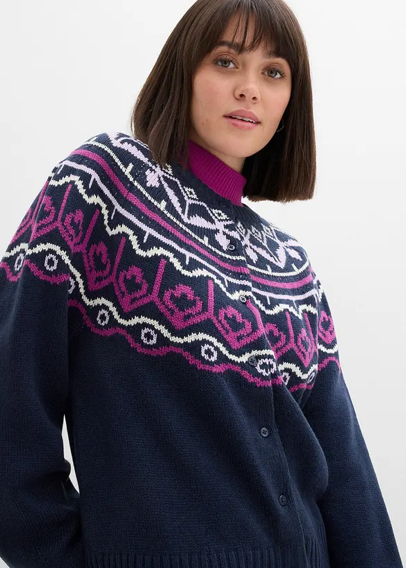 Oversize pleten&yacute; kab&aacute;tek s norsk&yacute;m vzorem, bonprix