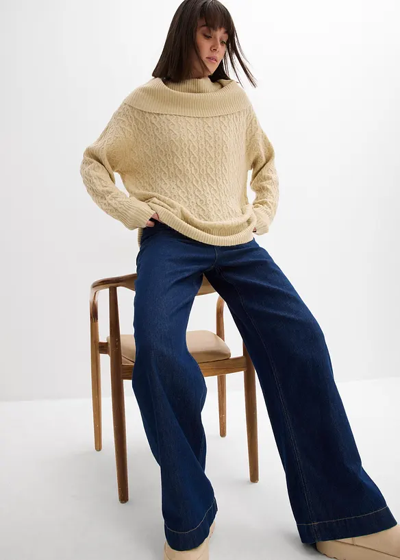 Svetr s cop&aacute;nkov&yacute;m vzorem, bonprix