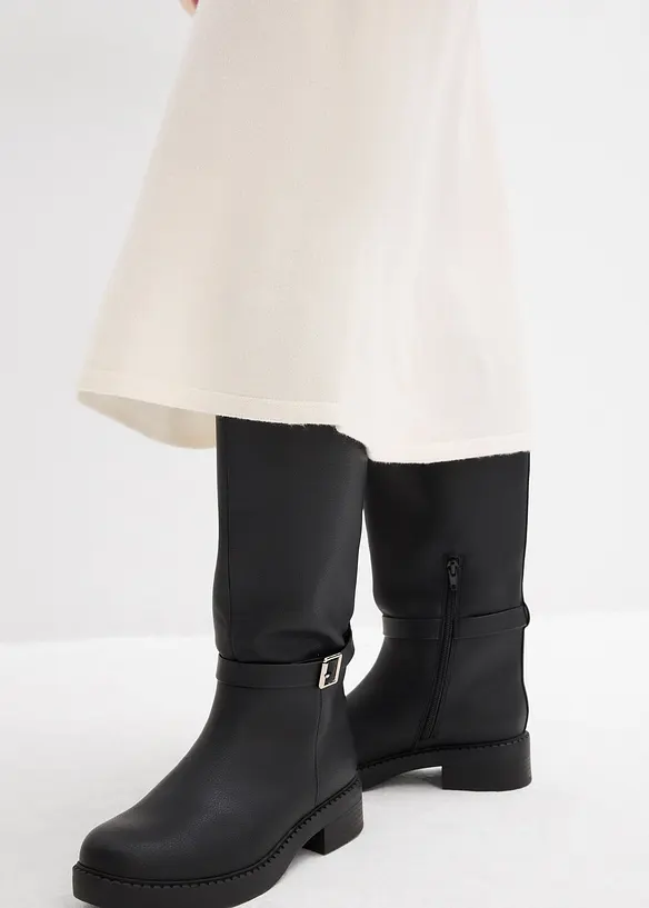 Pleten&aacute; midi sukně z měkk&eacute; visk&oacute;zov&eacute; směsi, bonprix