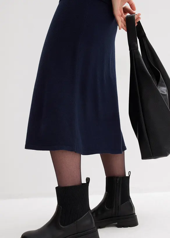 Pletená midi sukně z měkké viskózové směsi, bonprix