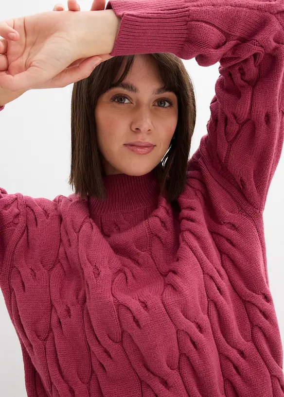 Oversize svetr z měkk&eacute; visk&oacute;zov&eacute; směsi, bonprix