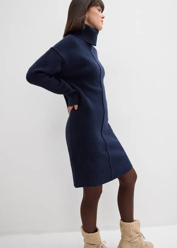 Pletené šaty s ozdobným švem, bonprix