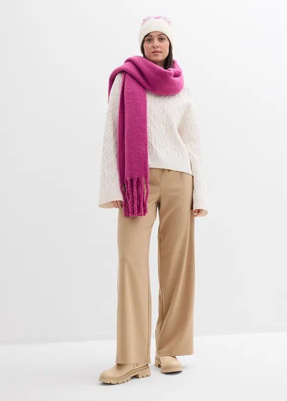 Kalhoty s vlněným vzhledem a s pohodlným pasem, bonprix