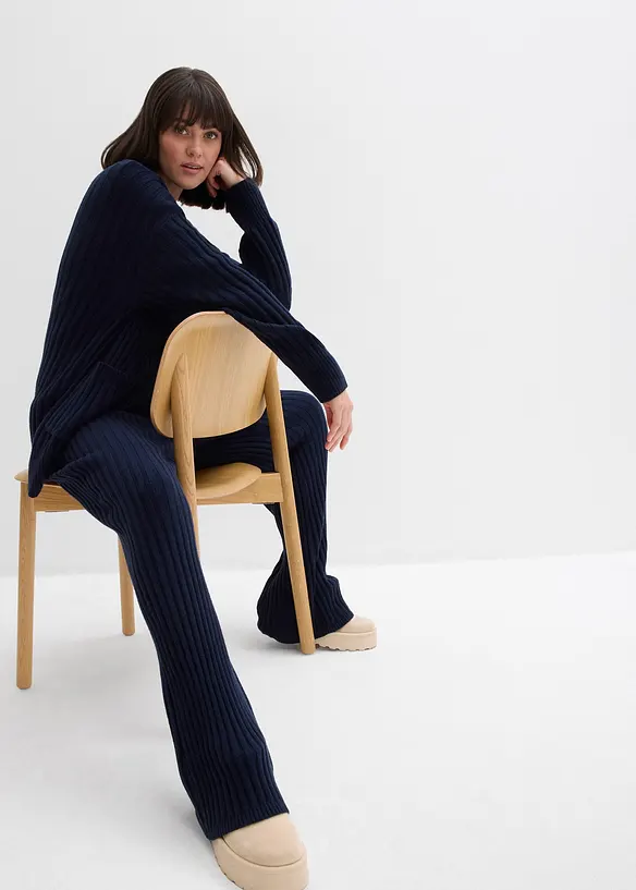 Pletené kalhoty z měkké viskózové směsi, bonprix