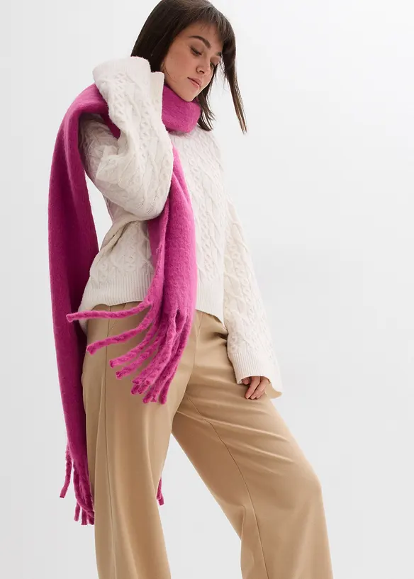 Kalhoty s vlněným vzhledem a s pohodlným pasem, bonprix