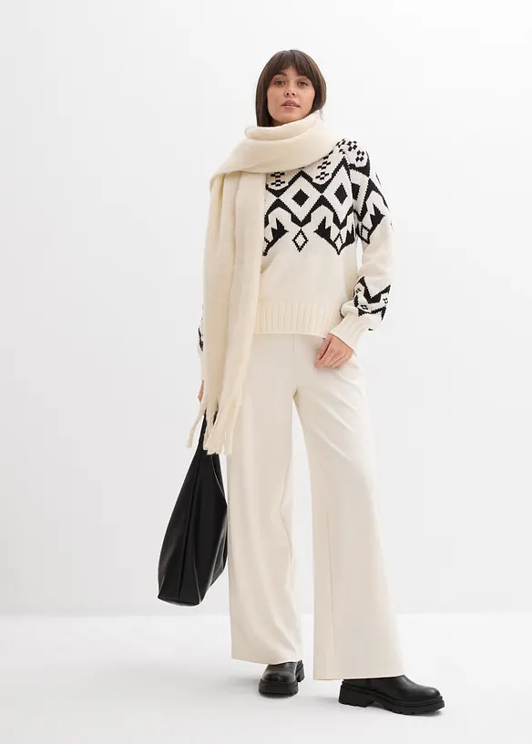 Oversize svetr s norským vzorem, bonprix
