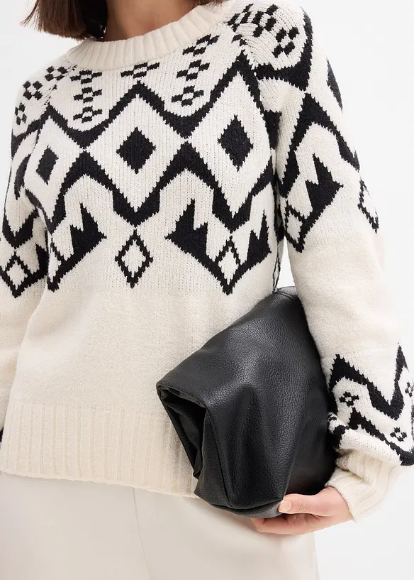 Oversize svetr s norským vzorem, bonprix