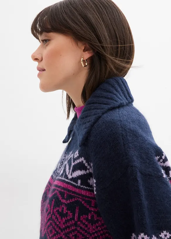 Norský oversize pletený kabátek, bonprix