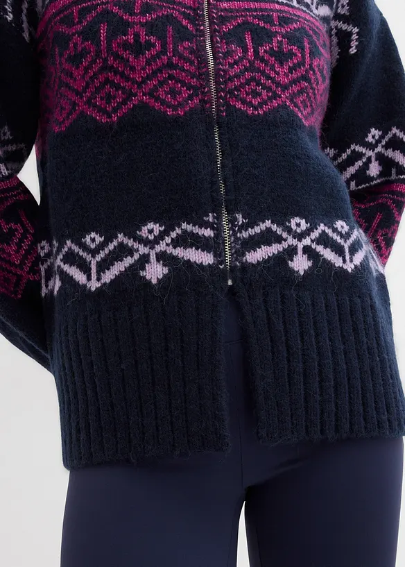 Norský oversize pletený kabátek, bonprix