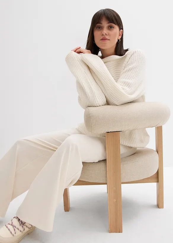 Žebrovaný oversize svetr, bonprix