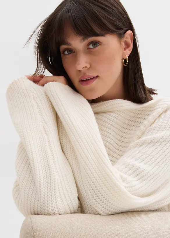 Žebrovaný oversize svetr, bonprix