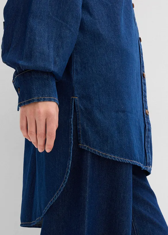 Džínová halenka z těžkého denimu, čistá bavlna, oversize střih, bonprix