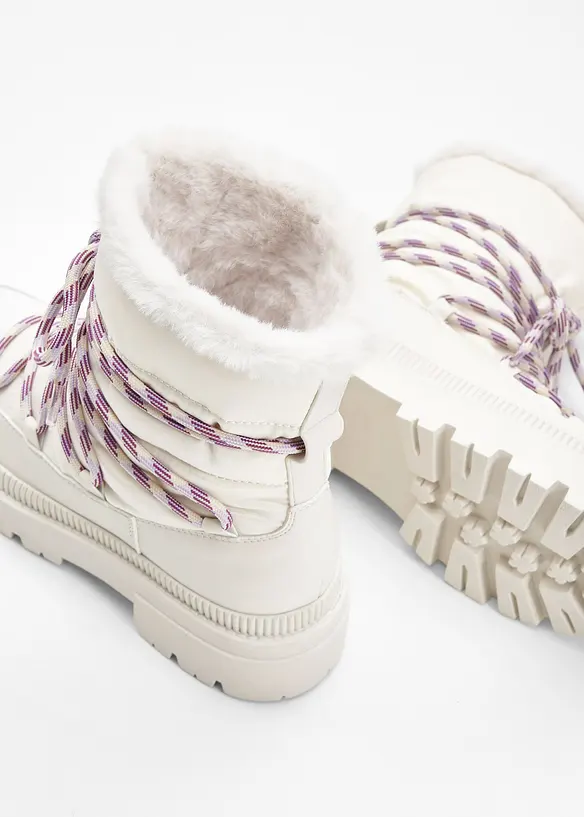 Šněrovací kotníková obuv s podšívkou, bonprix