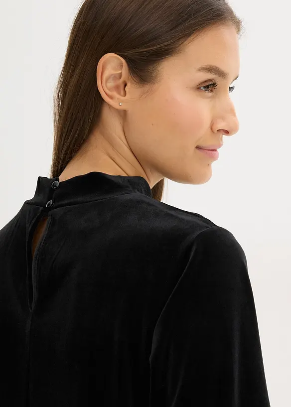 Sametové triko s krajkou, bonprix