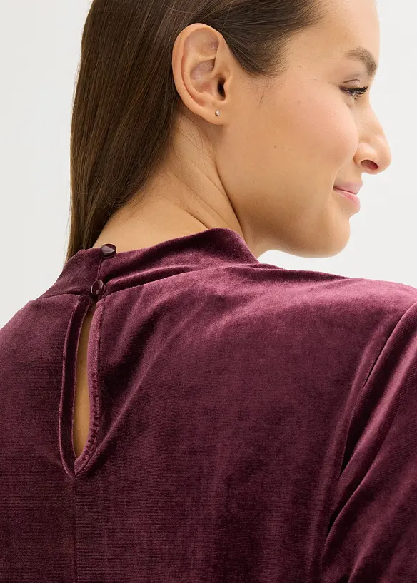 Sametové triko s krajkou, bonprix