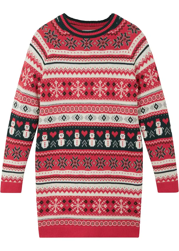 Pletené šaty se zimním motivem, pro dívky, bonprix