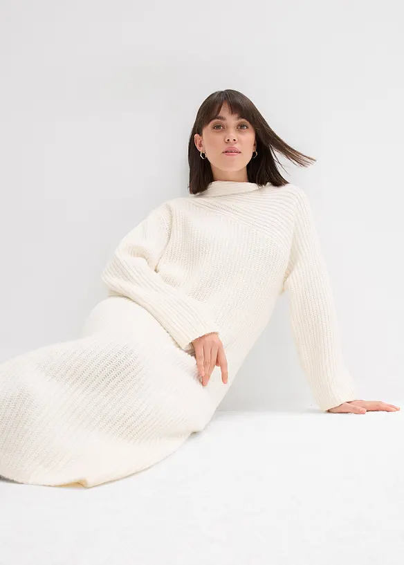 Žebrované pletené šaty, bonprix