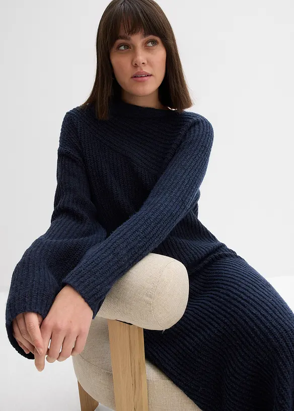 Žebrované pletené šaty, bonprix