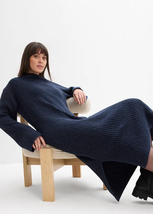 Žebrované pletené šaty, bonprix