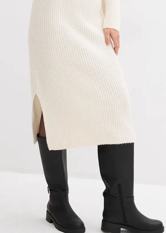 Žebrované pletené šaty, bonprix