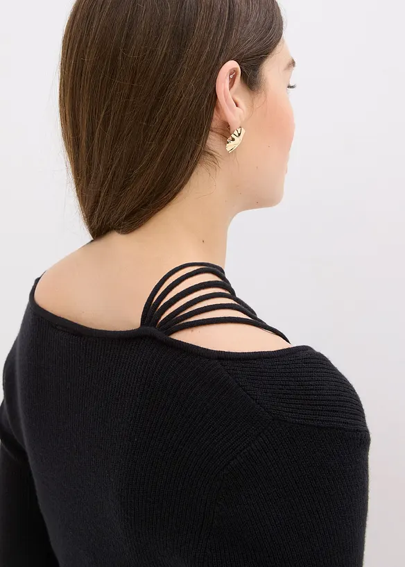 Svetr z jemné pleteniny, s hlubokým výstřihem, bonprix